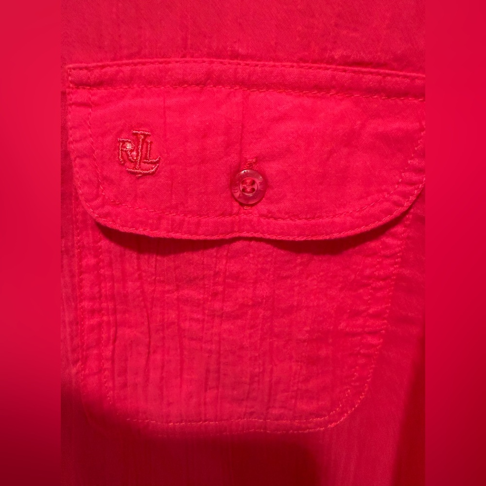Ralph Lauren NWT Size XL Bright Pink Long Adjustable Sleeve Beach Cover-up - Picture 5 of 11